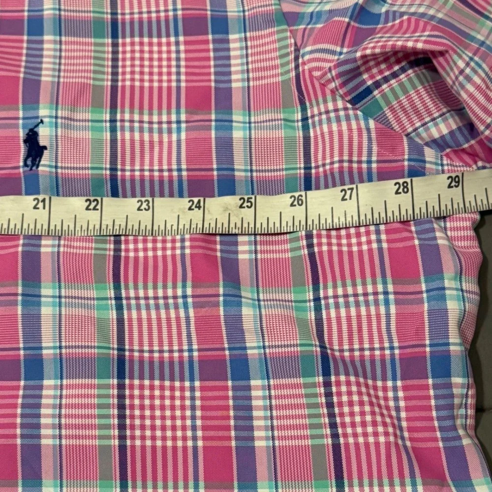 Polo Ralph Lauren Men's Plaid Performance Button Down Shirt 2XLT Pink Blue Green